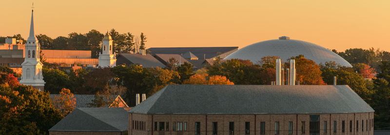 Campus sunset view of rooftops